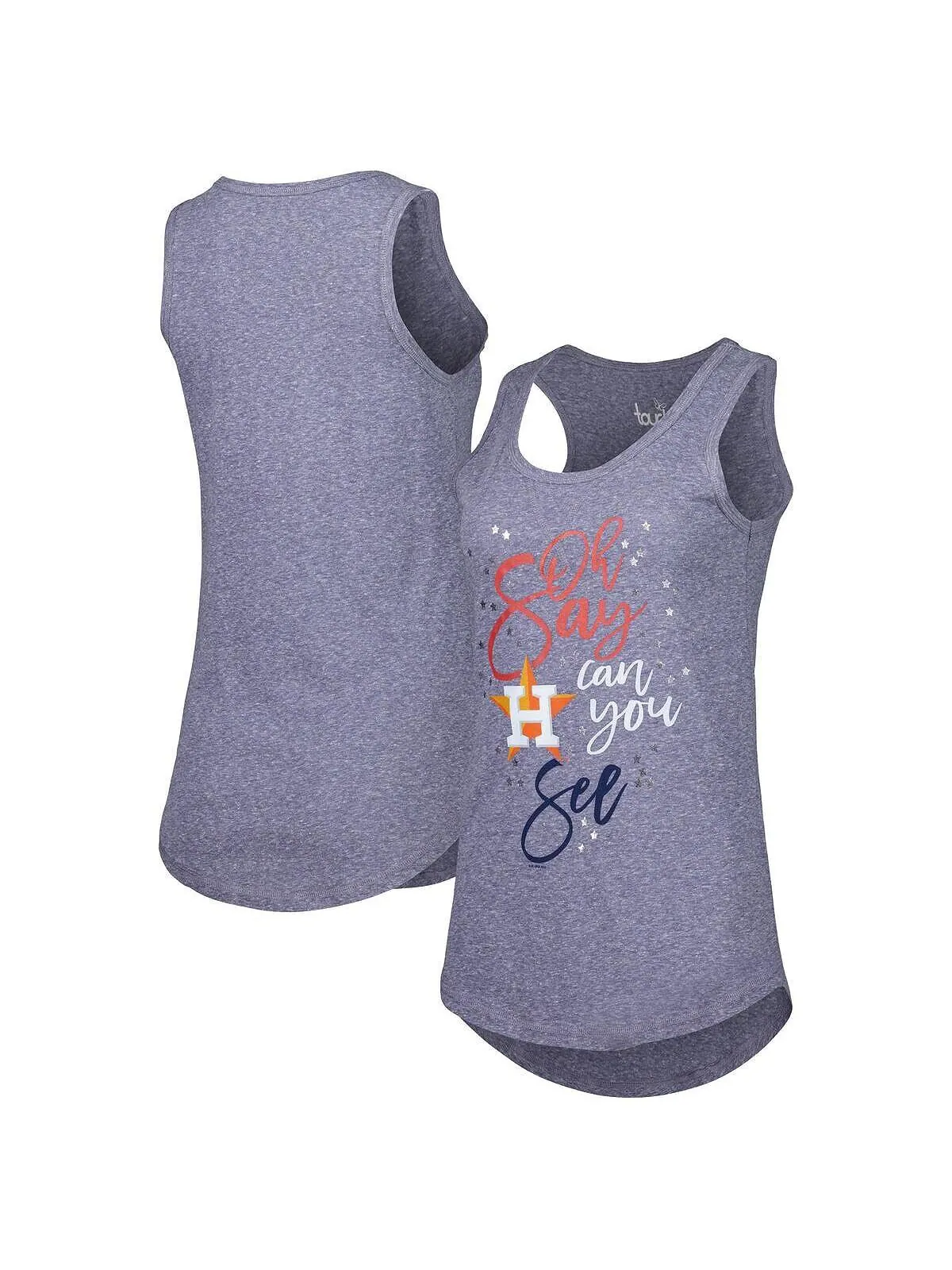 Женская темно-синяя майка Houston Astros Americana Tri-Blend Racerback Touch