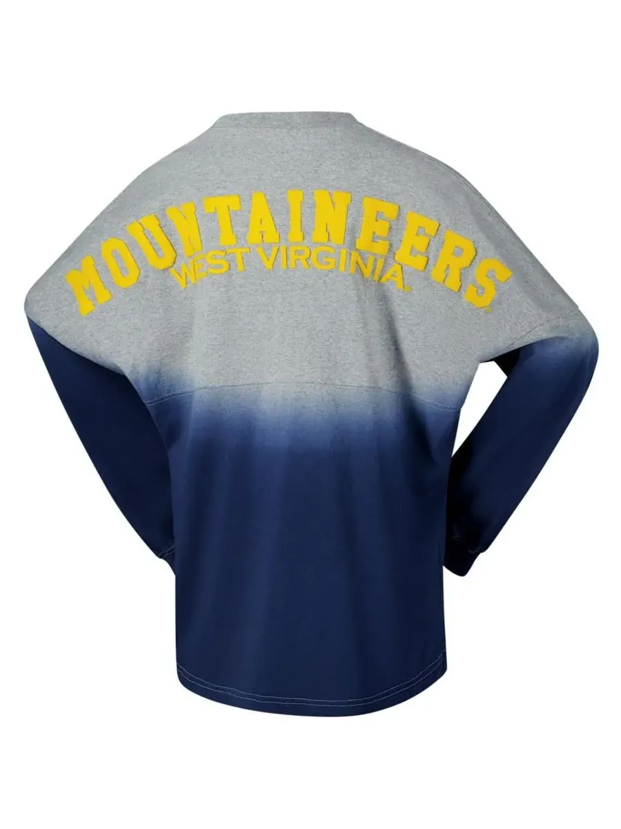 Spirit Jersey Мужская и женская футболка с длинным рукавом цвета «Газера» команды «Вест Вирджиния — изображение 2 из 3
