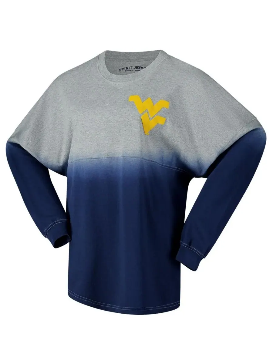 Spirit Jersey Мужская и женская футболка с длинным рукавом цвета «Газера» команды «Вест Вирджиния — изображение 3 из 3