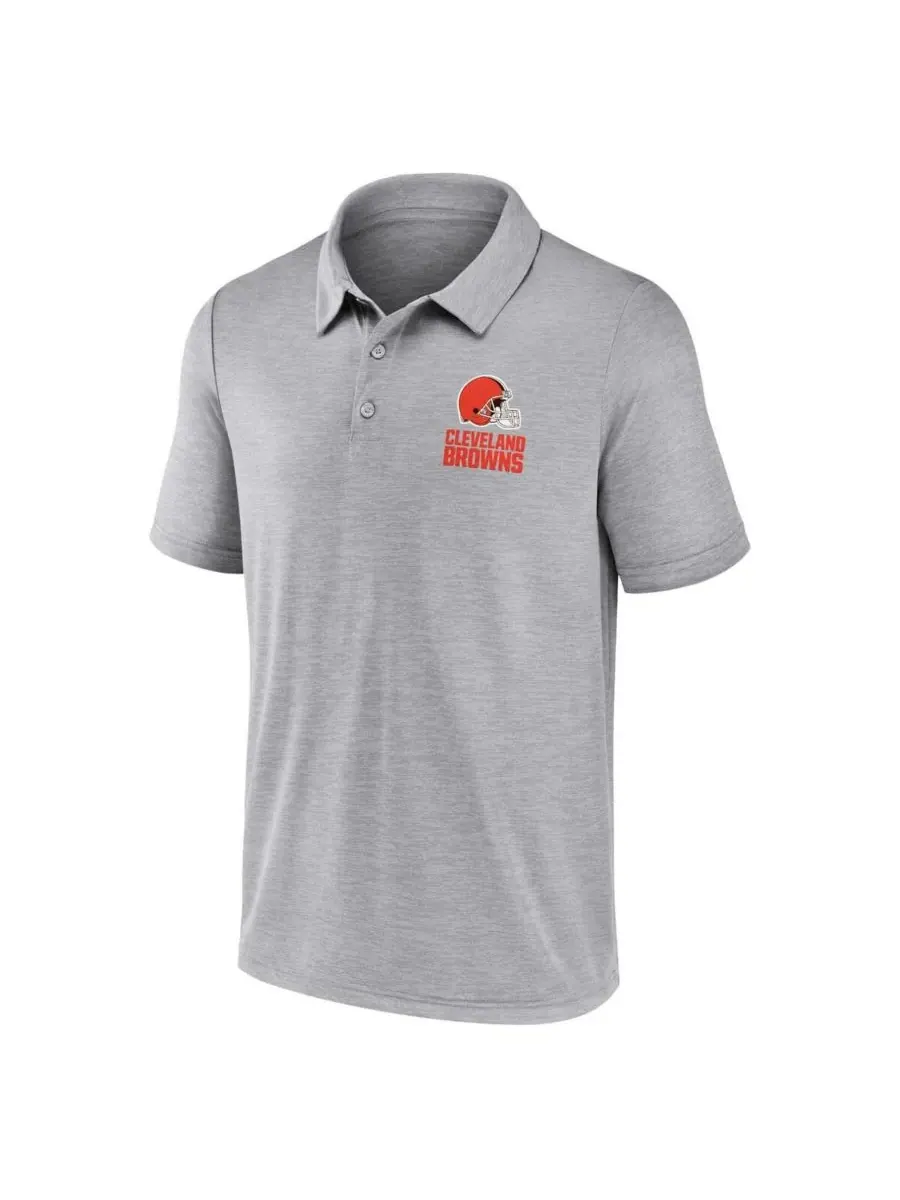 Fanatics Мужская серая рубашка поло Cleveland Browns Making Waves — изображение 2 из 3, серый