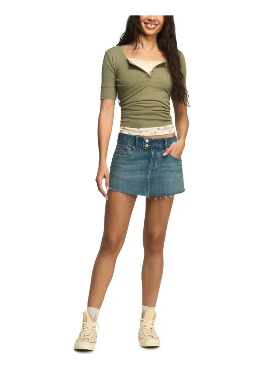Женская джинсовая мини-юбка с пятью карманами Lucky Brand — изображение 2 из 6
