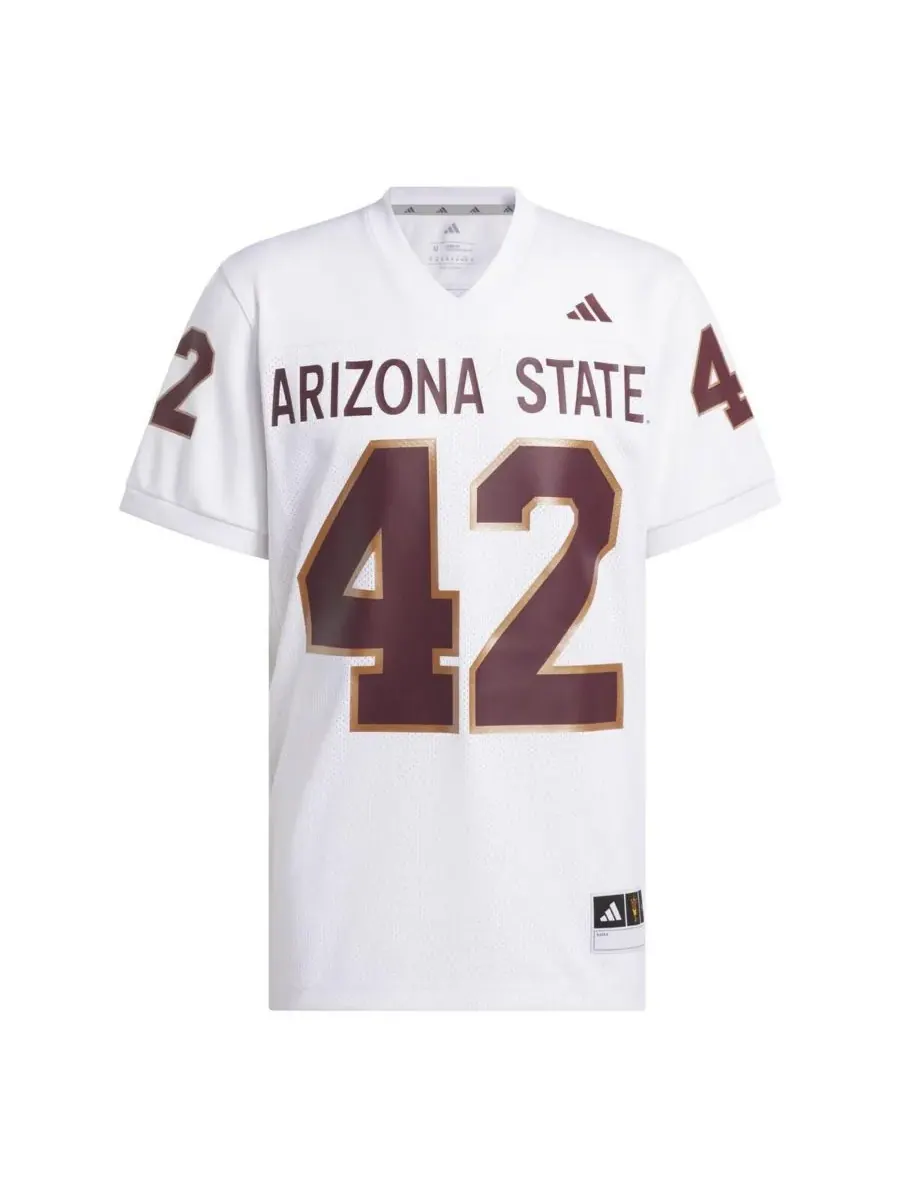Adidas Мужская белая футболка Pat Tillman 42 Arizona State Sun Devils Away Icon Premier для — изображение 3 из 3, белый