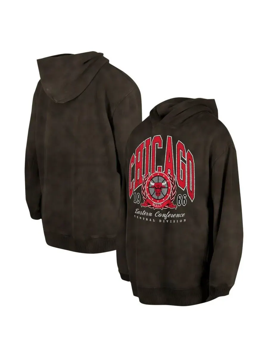 New Era Мужская и женская флисовая толстовка с капюшоном Chicago Bulls Oversized Essentials цвета