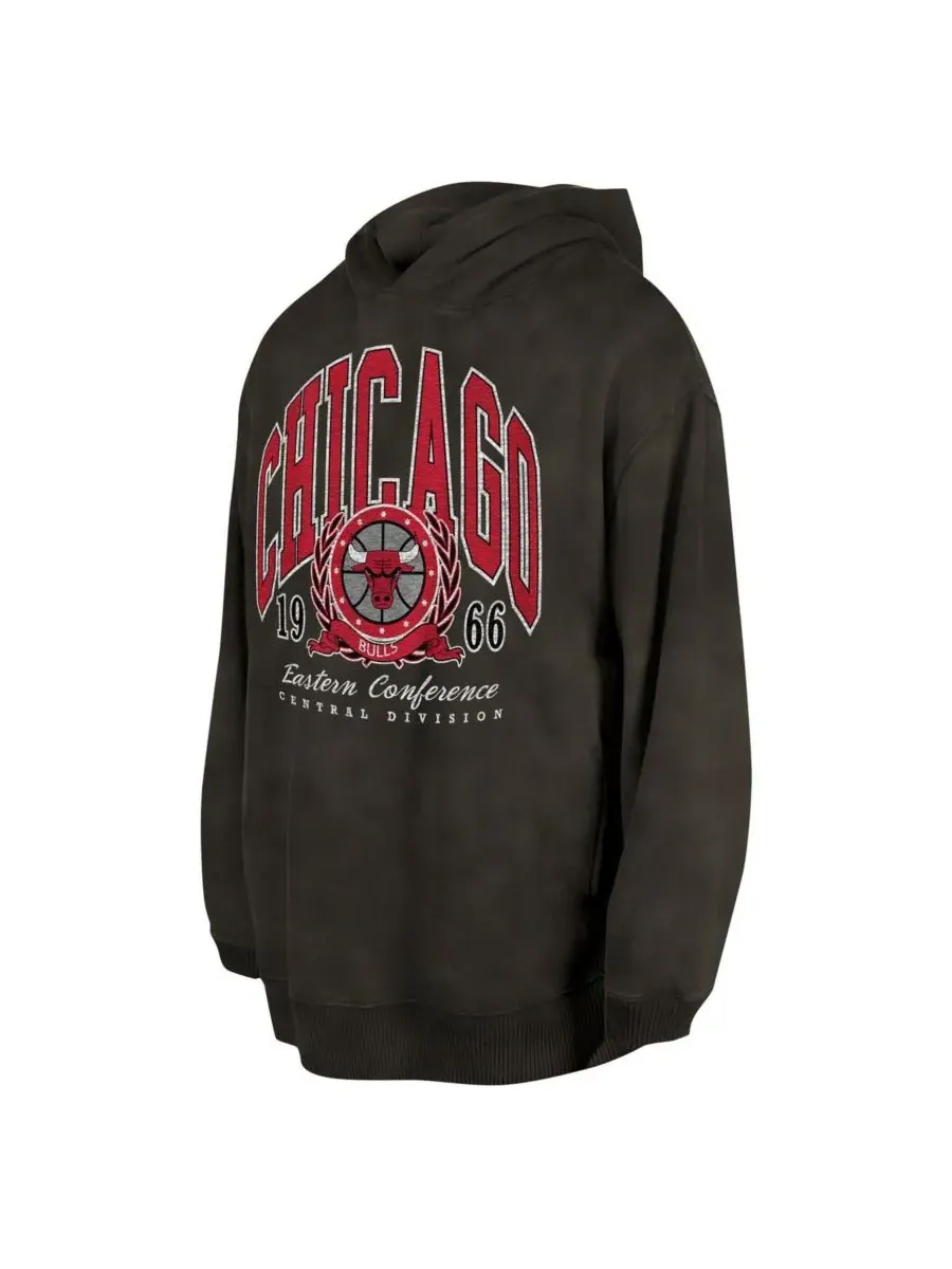 New Era Мужская и женская флисовая толстовка с капюшоном Chicago Bulls Oversized Essentials цвета — изображение 3 из 3