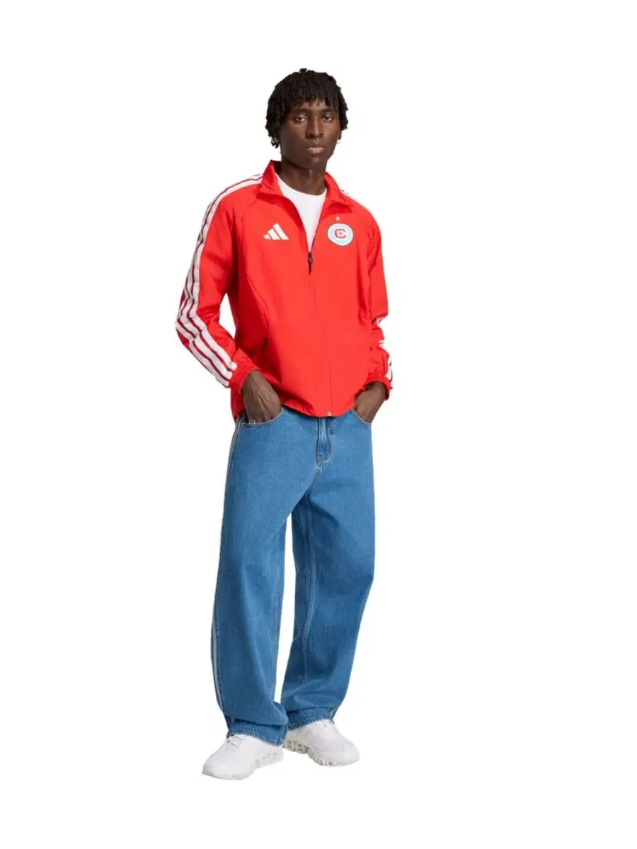 Куртка-ветровка с принтом Chicago Fire, raglan adidas — изображение 3 из 6, красный