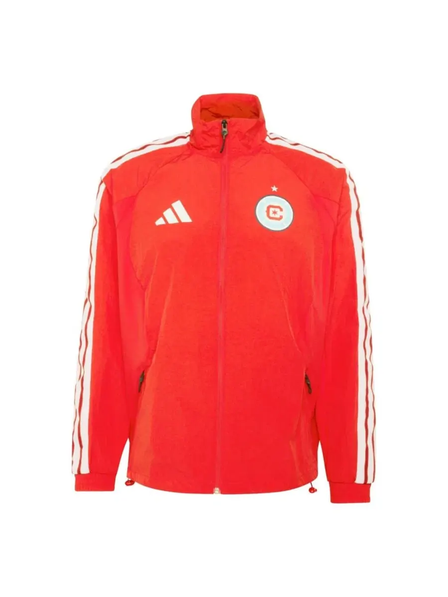 Куртка-ветровка с принтом Chicago Fire, raglan adidas — изображение 6 из 6, красный