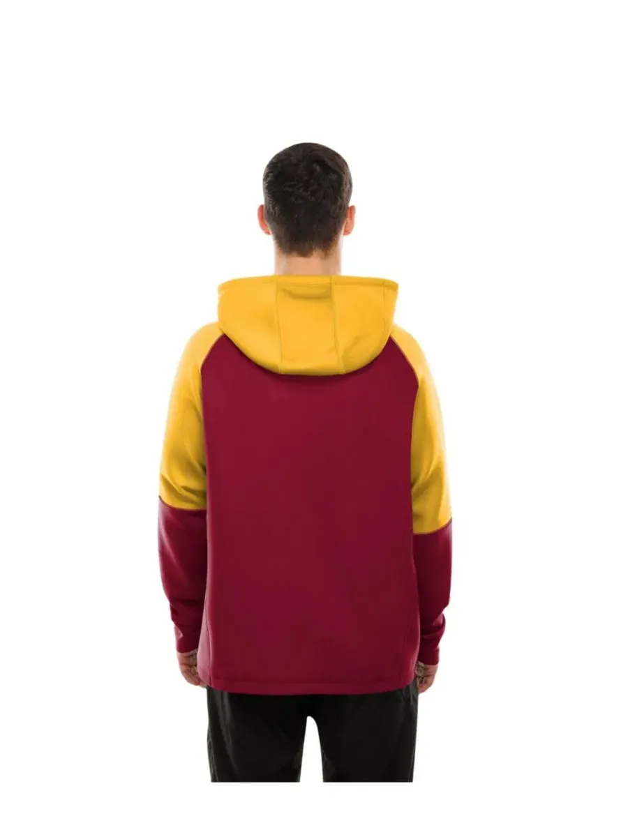 Толстовка с капюшоном с принтом Combine Authentic Color Block Raglan Pullover Hoodie New Era — изображение 3 из 5, бордовый