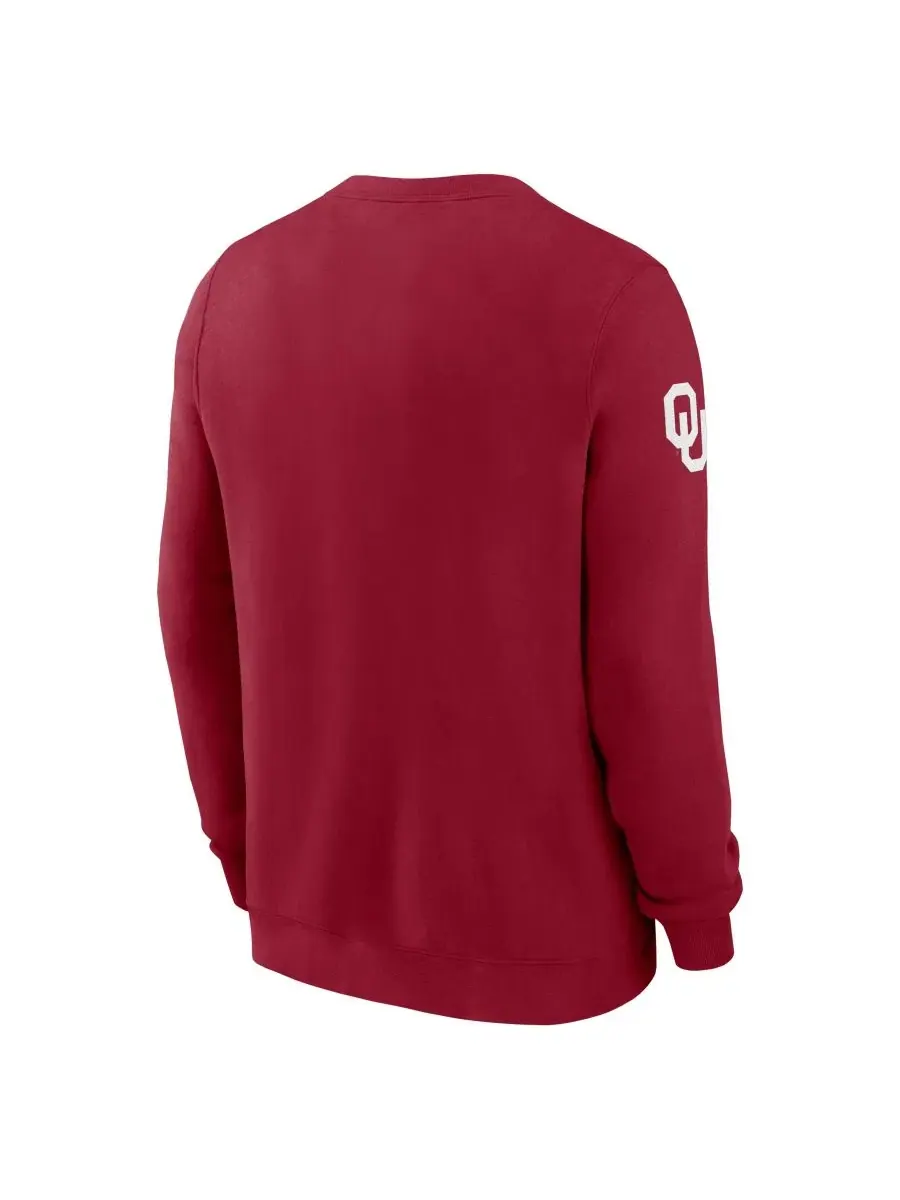 Мужской свитшот с длинным рукавом Oklahoma Sooners 2026 Sideline Club Jordan — изображение 3 из 5, красный