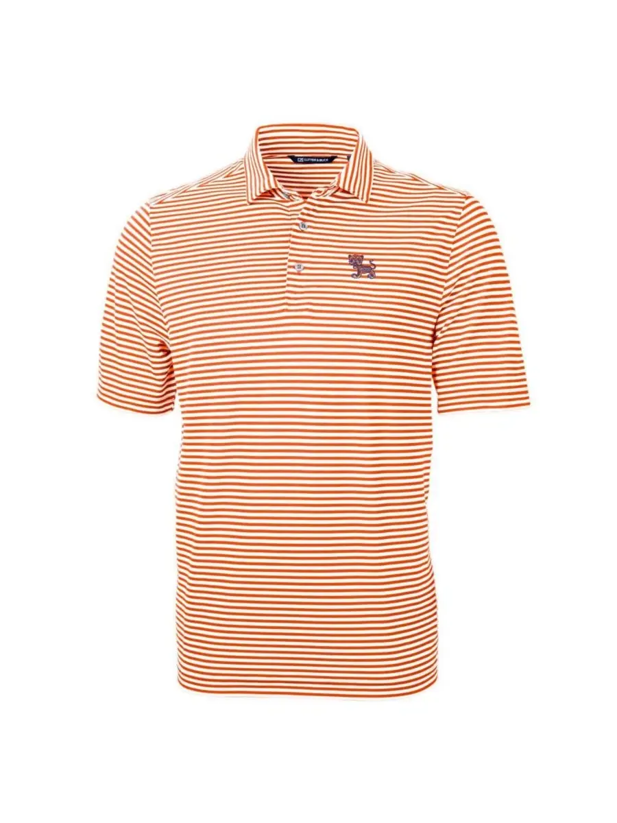 Мужское поло с принтом Throwback Logo Virtue Eco Pique Stripe Cutter & Buck — изображение 2 из 3, оранжевый