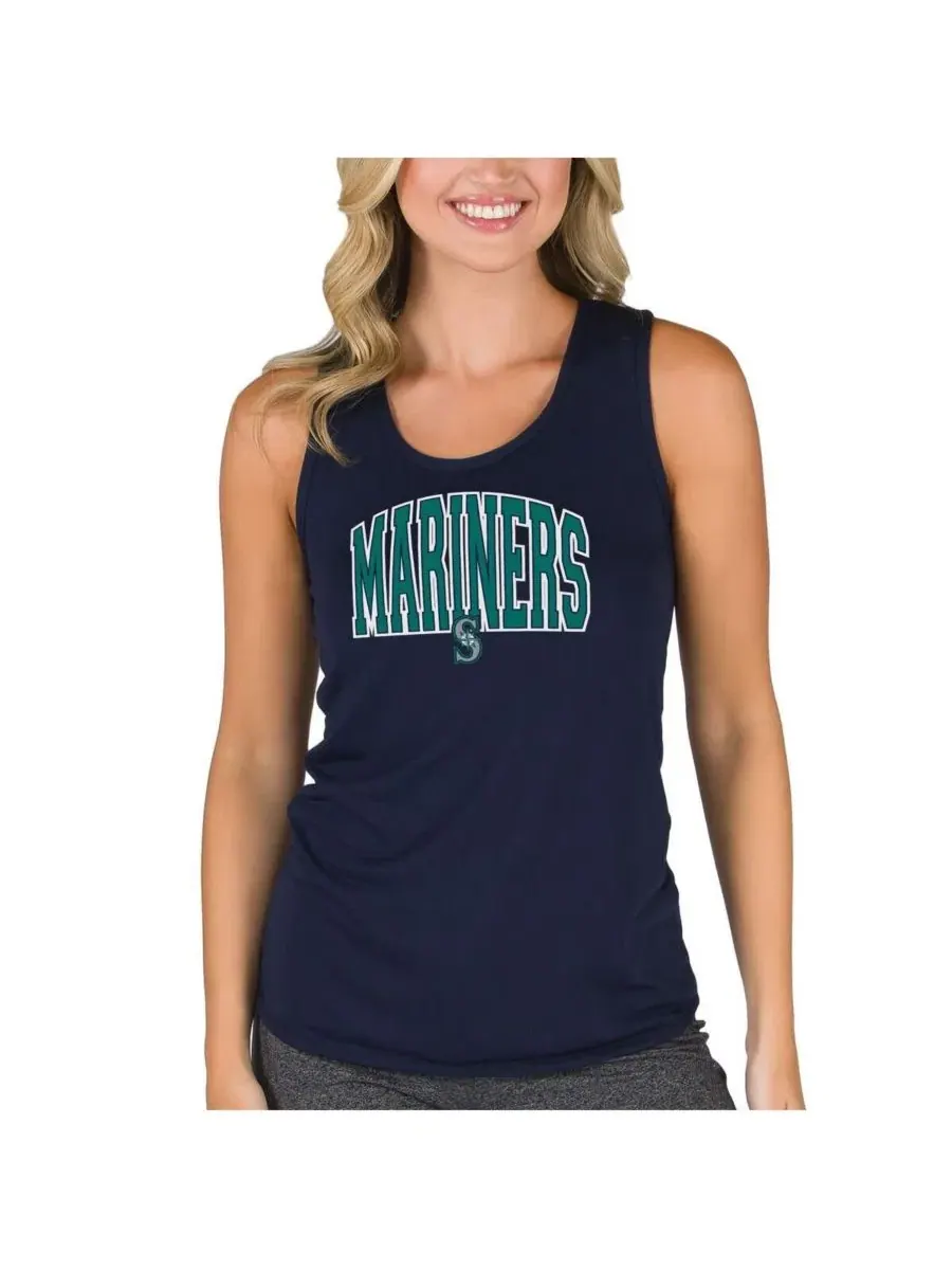 Женский топ-майка без рукавов с принтом Seattle Mariners Marathon Racerback Concepts Sport