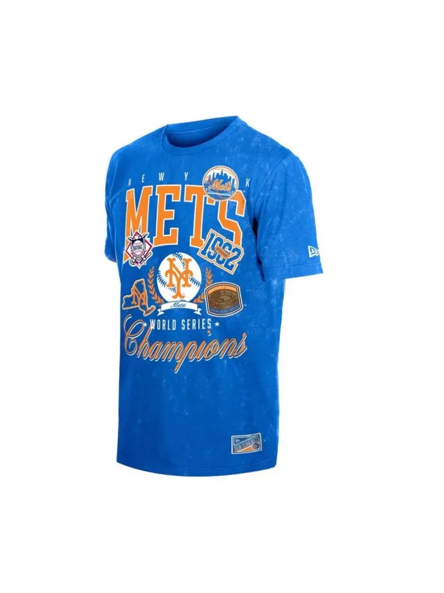 Футболка с принтом New York Mets Mineral Wash New Era — изображение 3 из 4, королевский