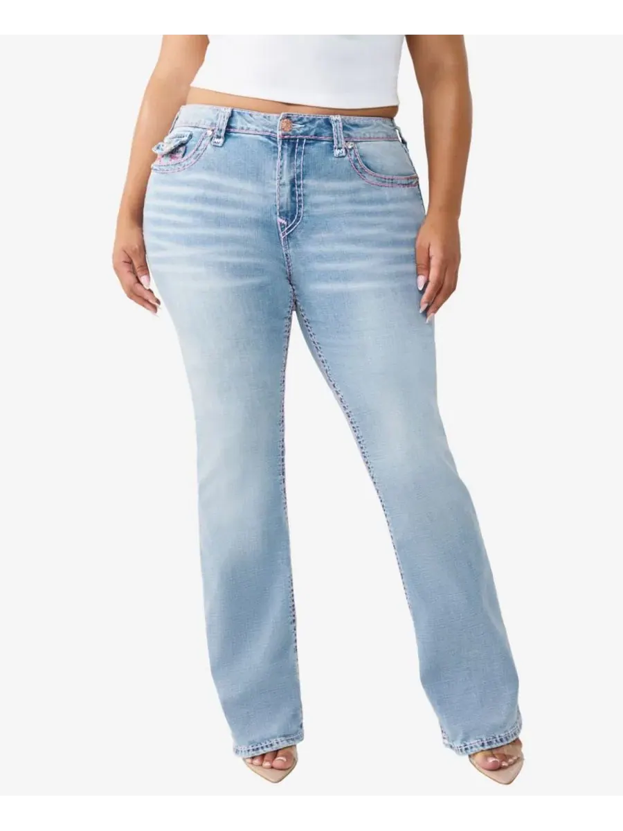 Джинсы-клеш с завышенной талией Becca Mid-Rise Bootcut Super T-Flap True Religion, Champagne Glow