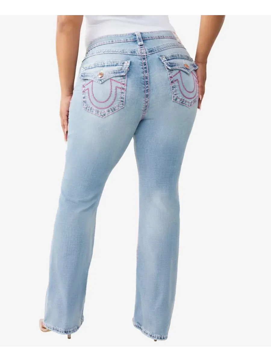 Джинсы-клеш с завышенной талией Becca Mid-Rise Bootcut Super T-Flap True Religion, Champagne Glow — изображение 3 из 3