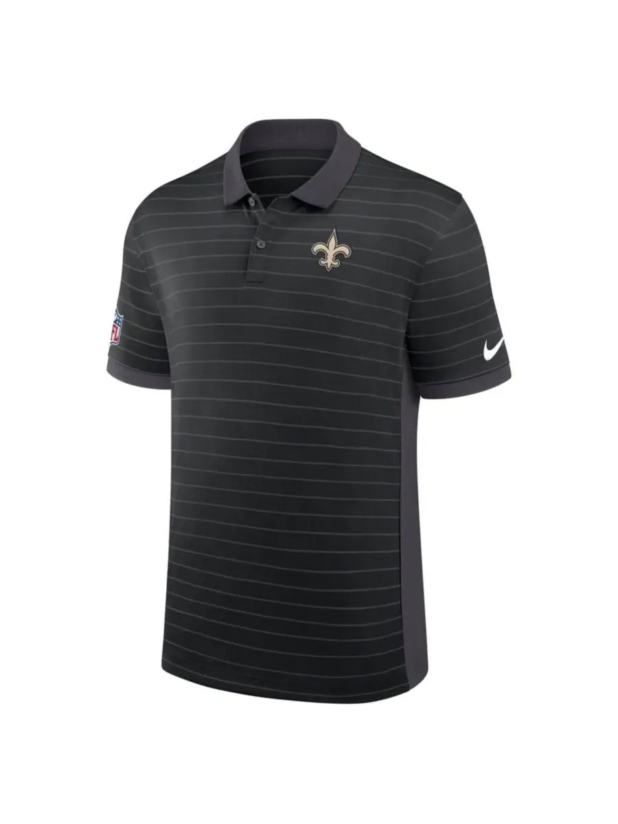 Поло с технологией Dri-FIT, с коротким рукавом, New Orleans Saints Sideline Victory Stripe Nike — изображение 3 из 3, черный