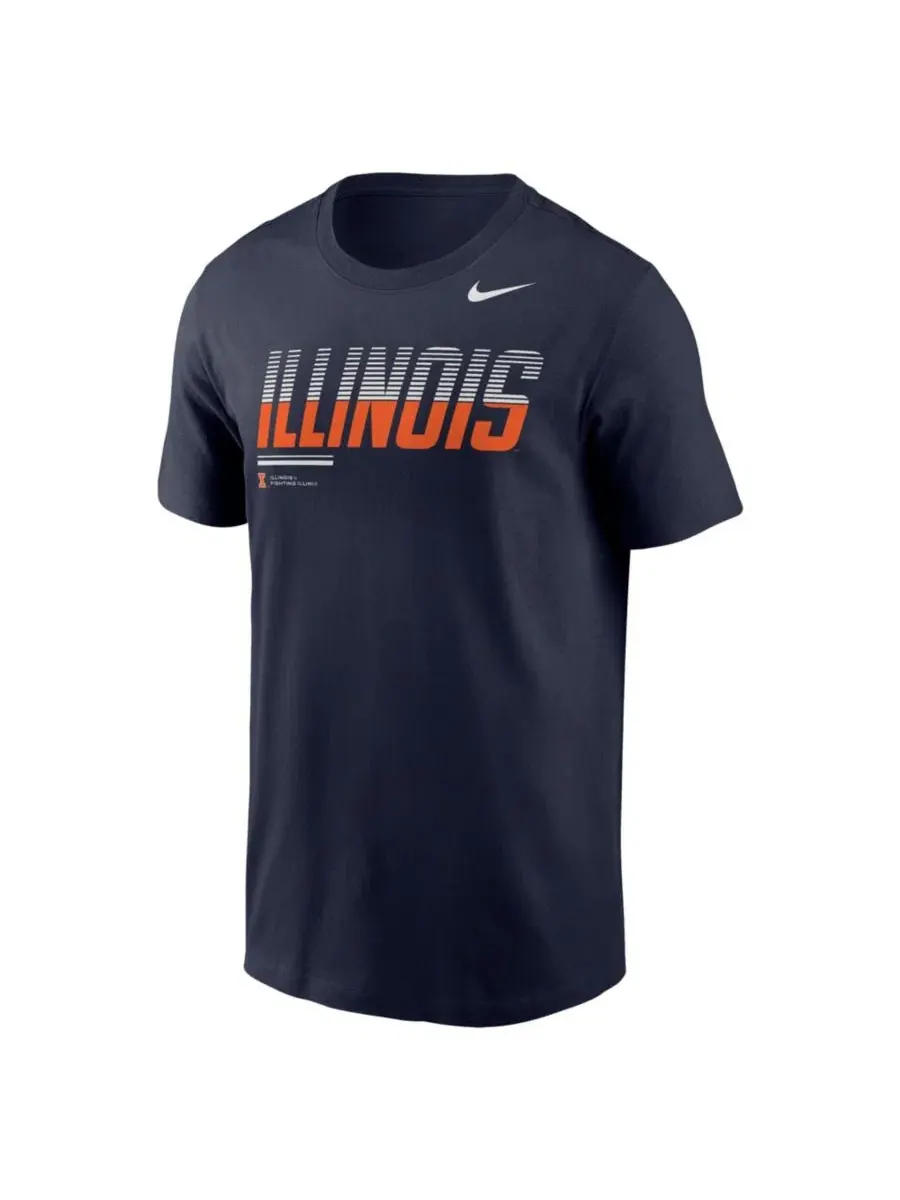 Футболка с принтом Illinois Fighting Illini 2026 Sideline Wordmark Legend Dri-FIT Nike — изображение 3 из 3, темно-синий