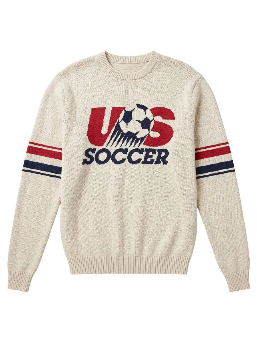Свитшот ретро-крой с вышивкой, модель Retro Knit Sweatshirt Uscape Apparel
