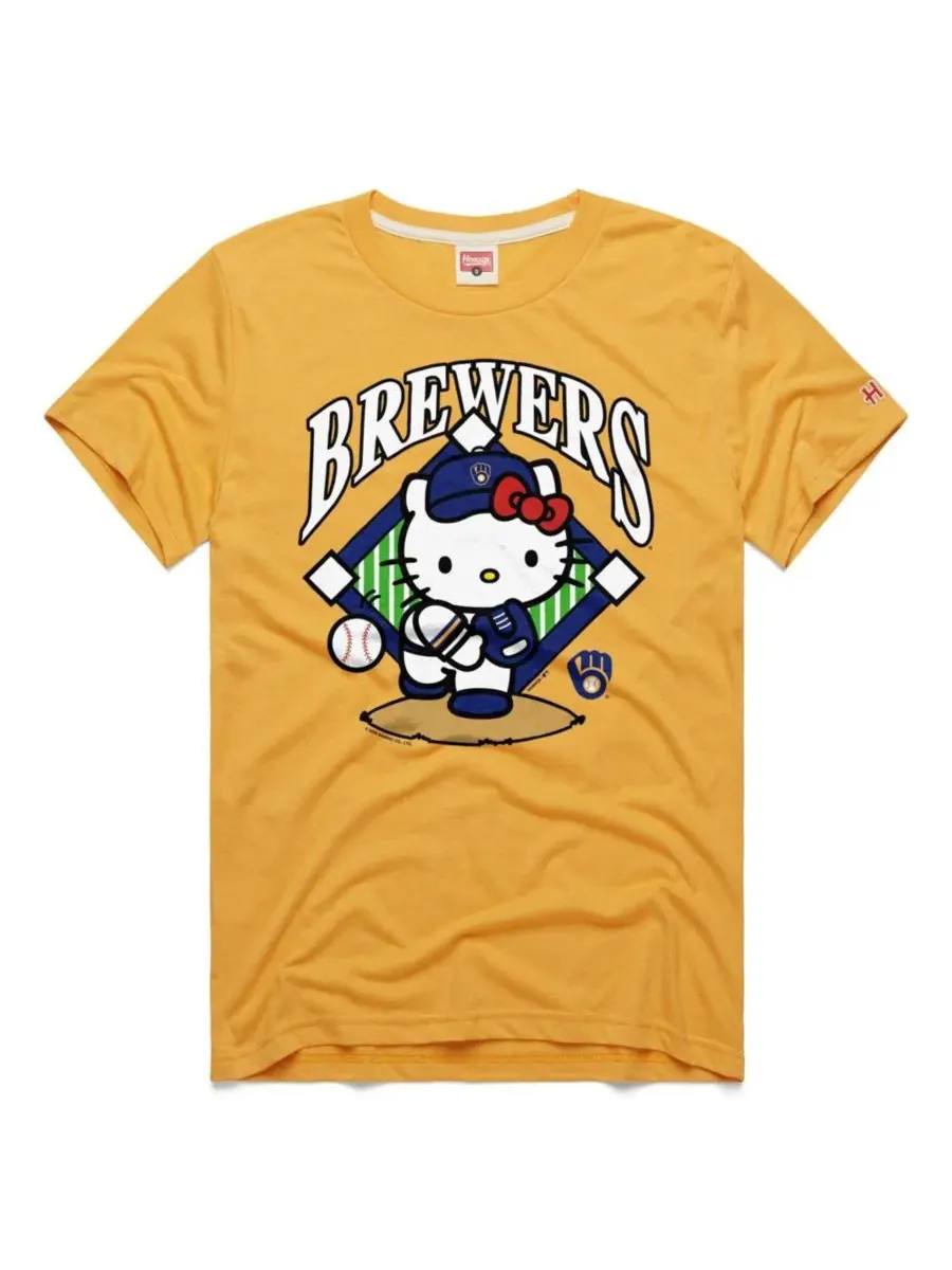 Футболка с длинным рукавом Hello Kitty Milwaukee Brewers Homage