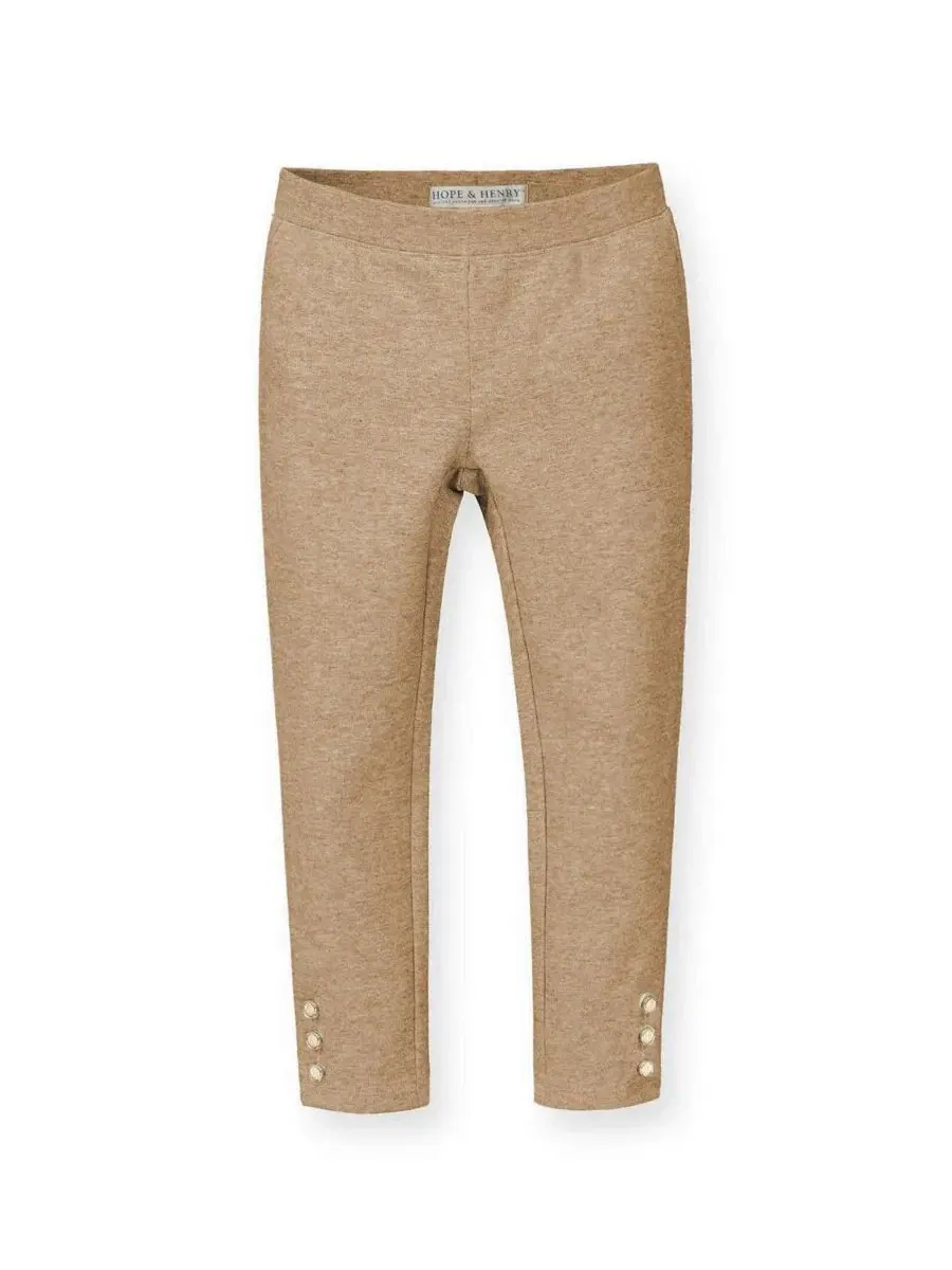Брюки с манжетами на пуговицах Hope & Henry, Camel Heather