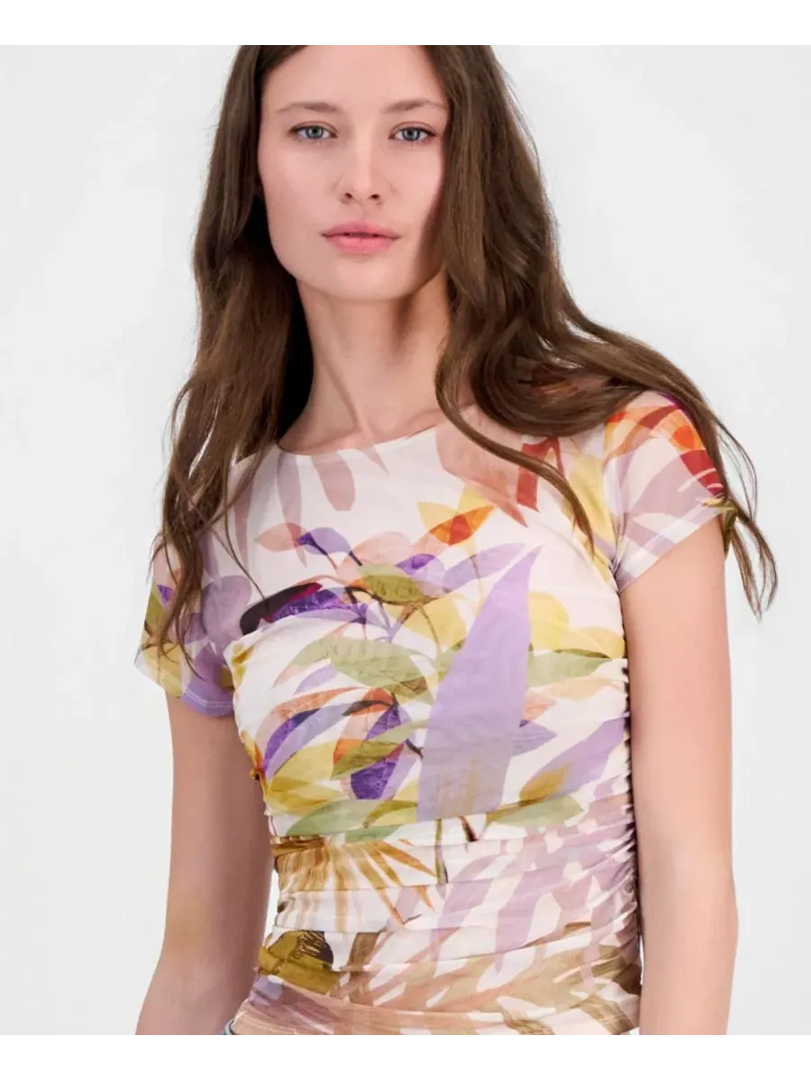 Топ с коротким рукавом и принтом Hani GUESS, Sarika Palm Print — изображение 3 из 4