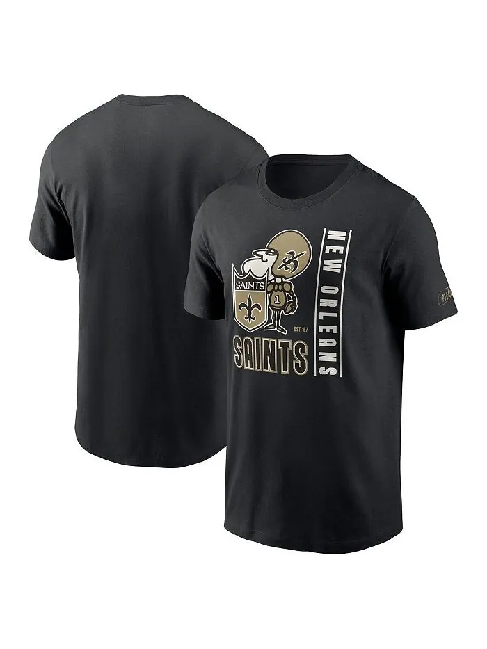Мужская черная футболка New Orleans Saints Lockup Essential Nike
