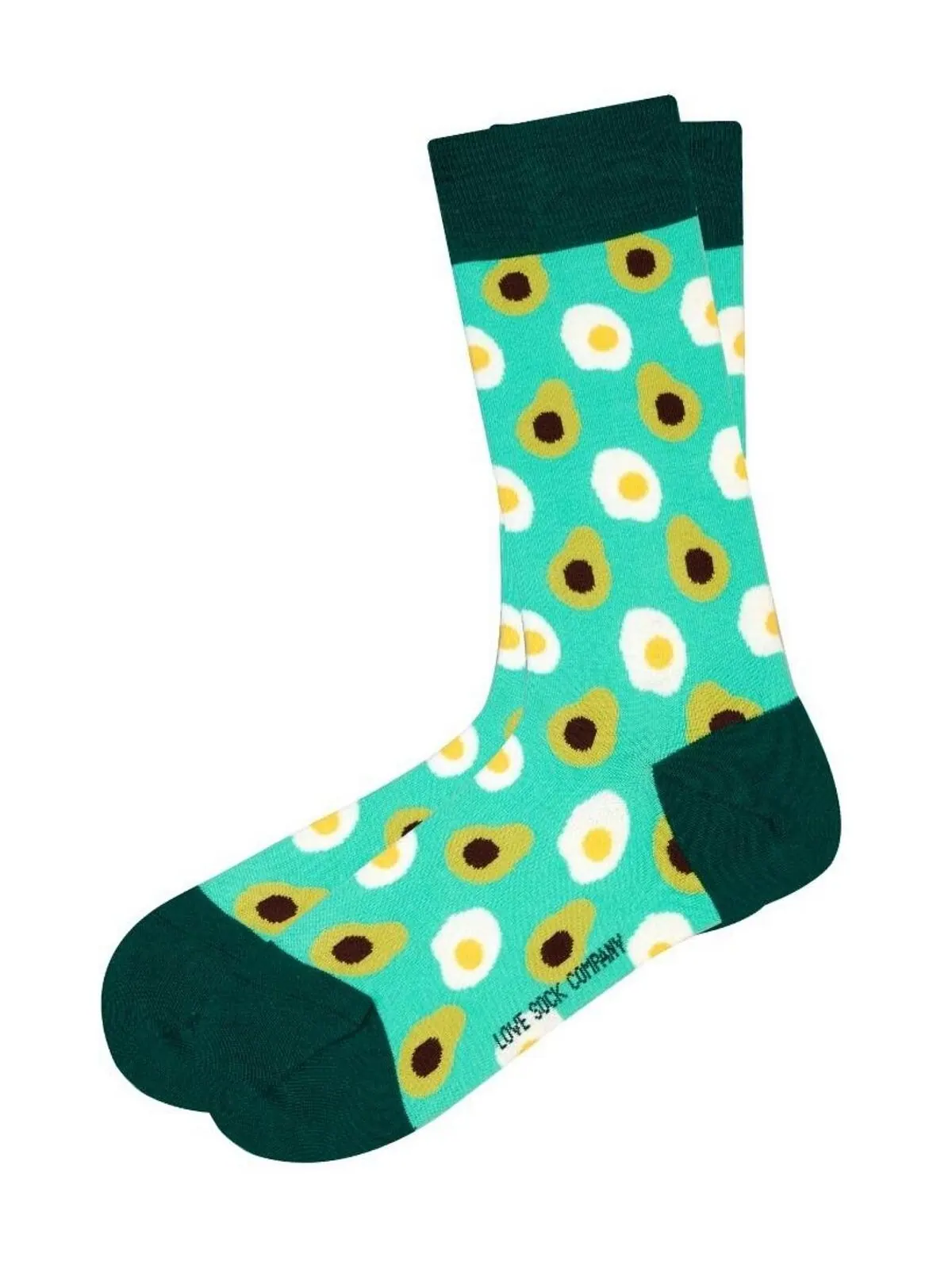 Новинка, женские носки Avocado из W-хлопка с бесшовным мыском, 1 шт. Love Sock Company — изображение 2 из 3, светлый зеленый