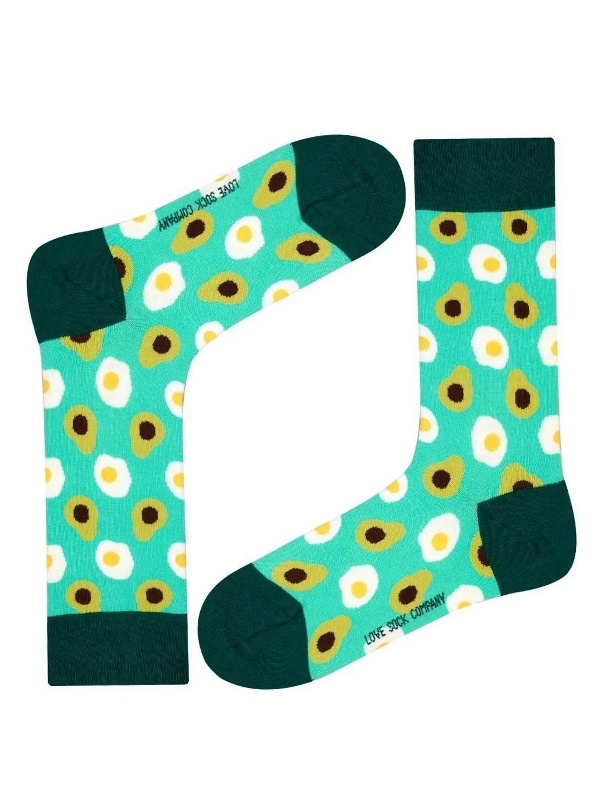 Новинка, женские носки Avocado из W-хлопка с бесшовным мыском, 1 шт. Love Sock Company — изображение 3 из 3, светлый зеленый