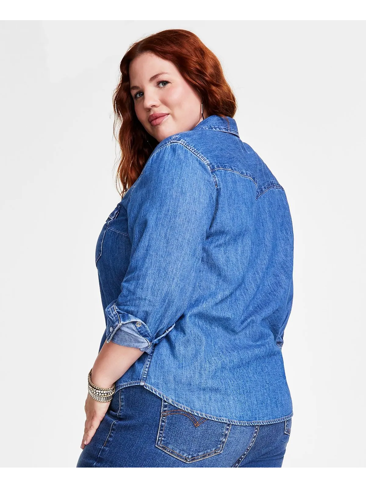 Модная рубашка из хлопка в стиле вестерн больших размеров Levi's — изображение 2 из 3
