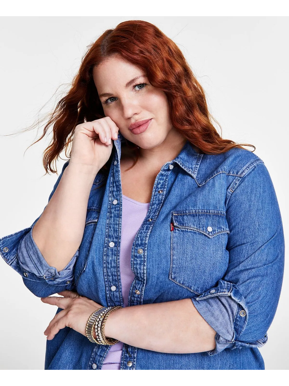 Модная рубашка из хлопка в стиле вестерн больших размеров Levi's — изображение 3 из 3