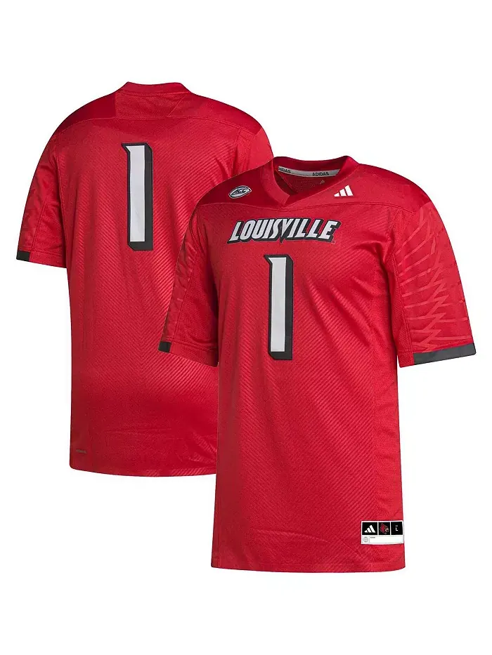 Мужская футбольная джерси #1 Cardinal Louisville Cardinals Premier adidas