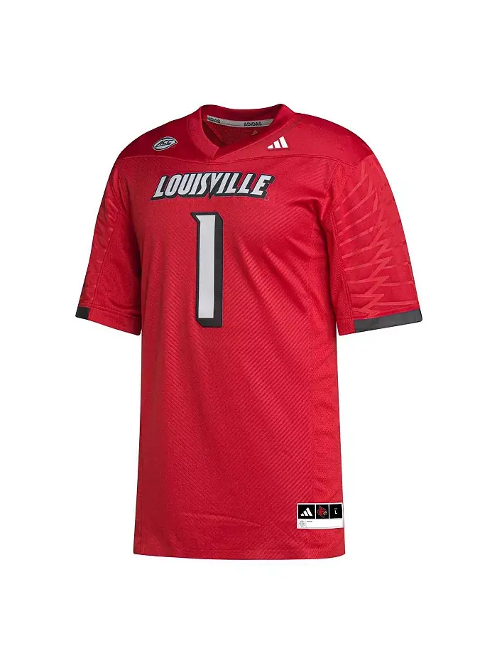 Мужская футбольная джерси #1 Cardinal Louisville Cardinals Premier adidas — изображение 2 из 3