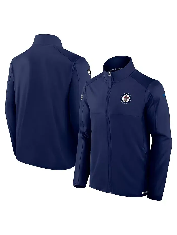Мужская синяя флисовая куртка на молнии Winnipeg Jets Authentic Pro Rink Fanatics