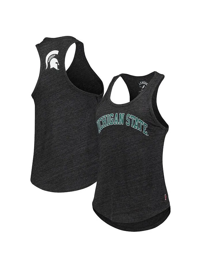 Черная женская майка Michigan State Spartans Two-Hit Intramural Tri-Blend с овальным вырезом и — изображение 1 из 1, черный