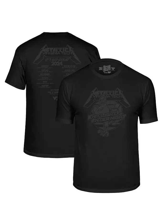 Мужская черная футболка Virginia Tech Hokies Metallica Retro Original Retro Brand