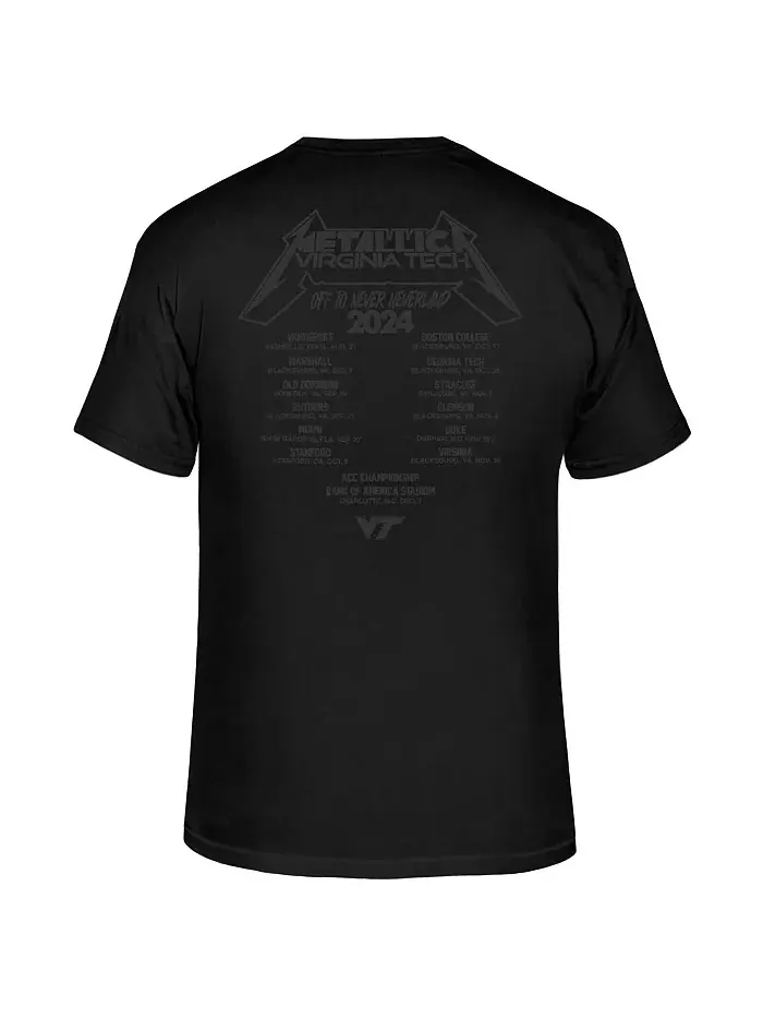 Мужская черная футболка Virginia Tech Hokies Metallica Retro Original Retro Brand — изображение 2 из 3