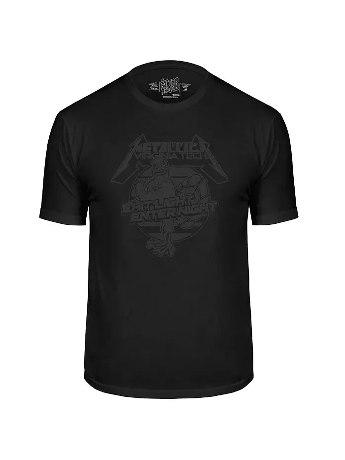 Мужская черная футболка Virginia Tech Hokies Metallica Retro Original Retro Brand — изображение 3 из 3