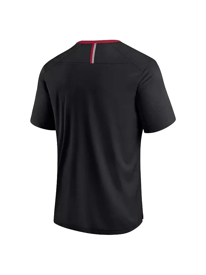 Мужская черная футболка Oklahoma Sooners Defender Fade Slant Fanatics — изображение 2 из 3