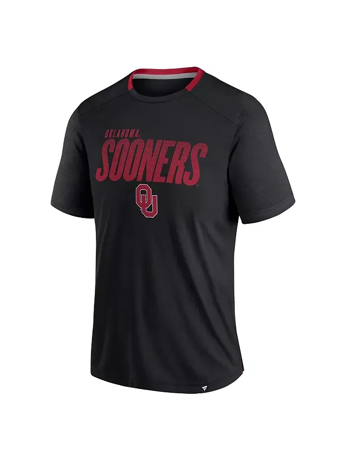 Мужская черная футболка Oklahoma Sooners Defender Fade Slant Fanatics — изображение 3 из 3