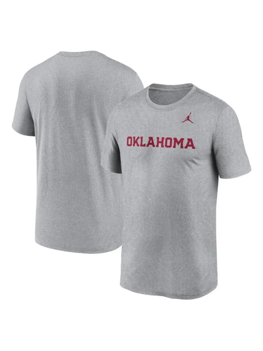 Мужская футболка серого цвета с логотипом Oklahoma Sooners Primetime Legend Jordan