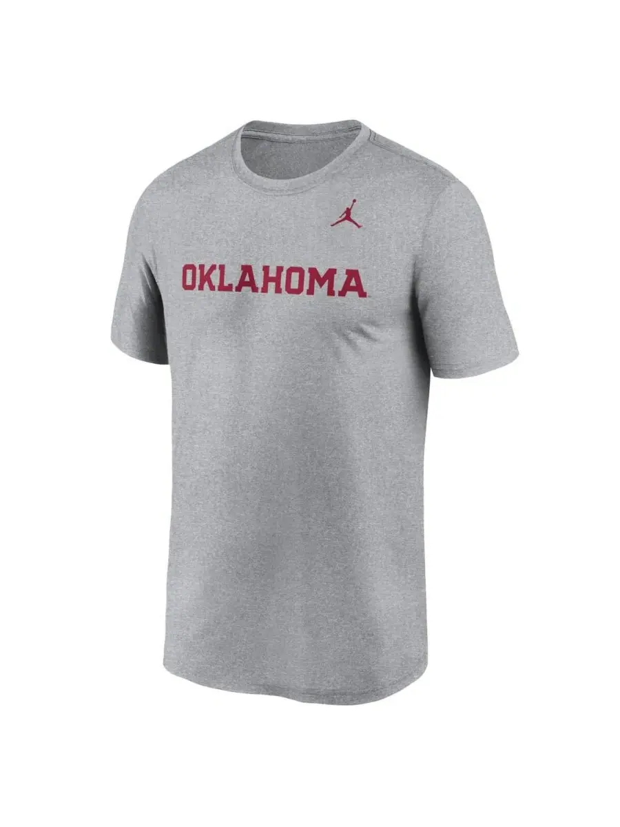 Мужская футболка серого цвета с логотипом Oklahoma Sooners Primetime Legend Jordan — изображение 2 из 3, серый