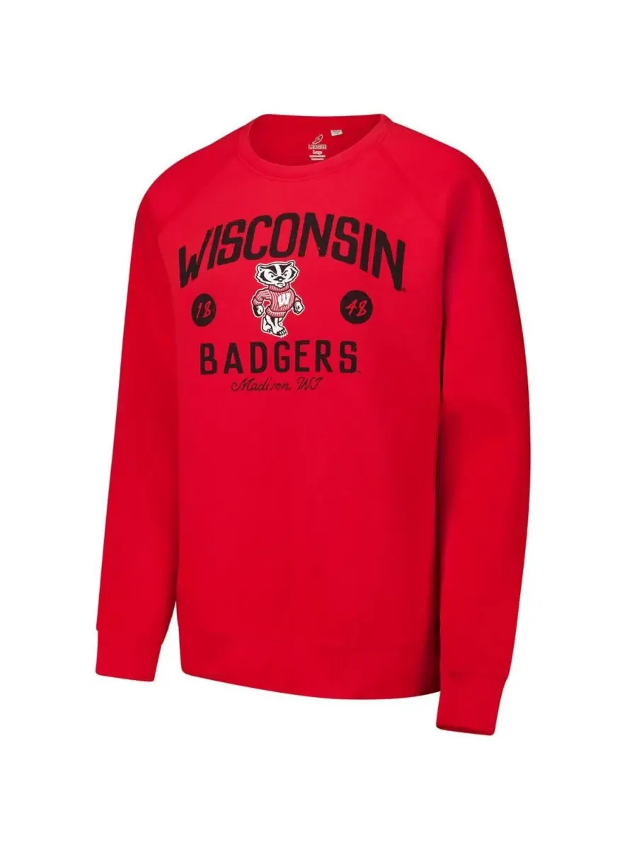 League Collegiate Wear Мужская красная толстовка-пуловер Wisconsin Badgers Bendy Arch Essential 2.0 — изображение 2 из 3