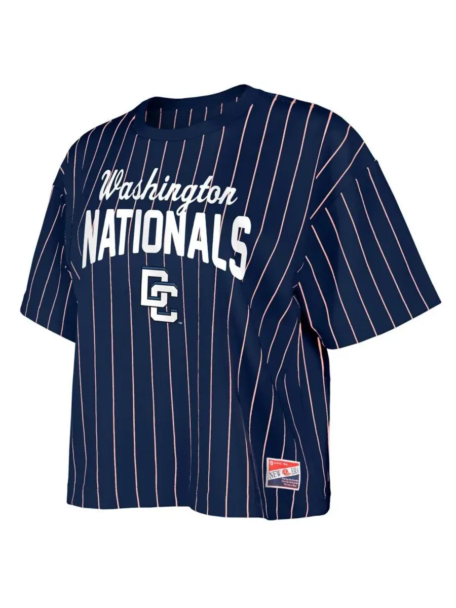 New Era Женская футболка в полоску "Washington Nationals 2025 City Connect" цвета "морской" — изображение 2 из 3, темно-синий