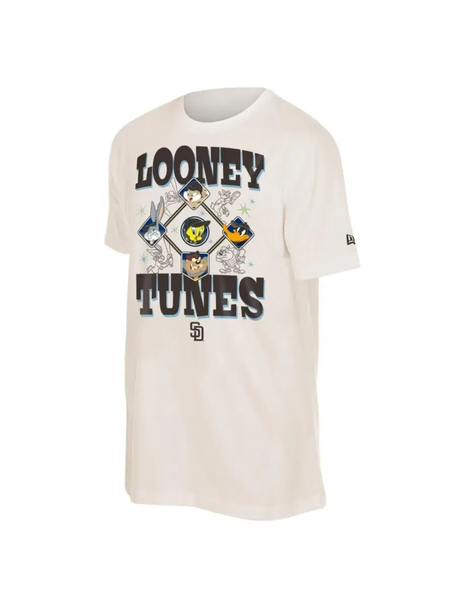 Футболка с принтом San Diego Padres Looney Tunes New Era — изображение 3 из 4, бежевый