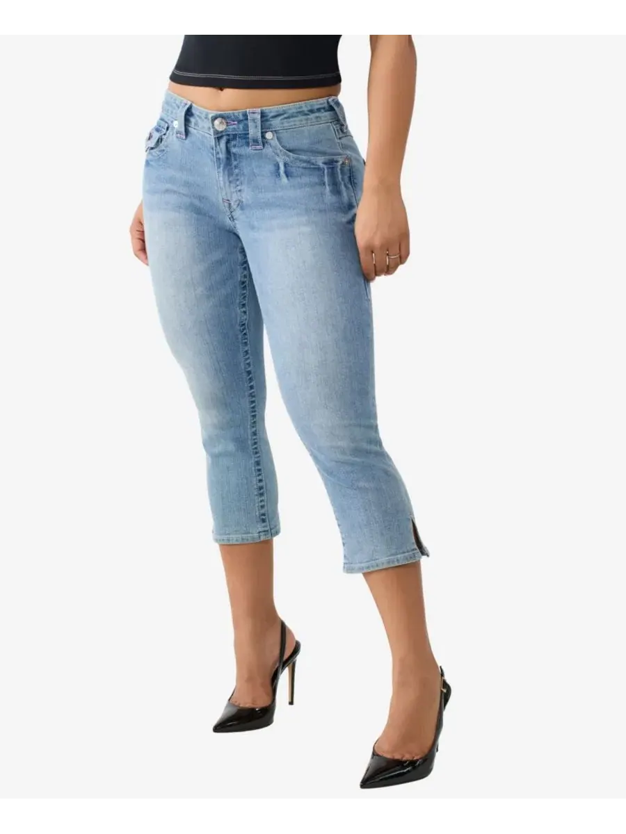 Джинсы-капри скинни с фасонными карманами Jennie True Religion, Baja Horiz — изображение 2 из 3