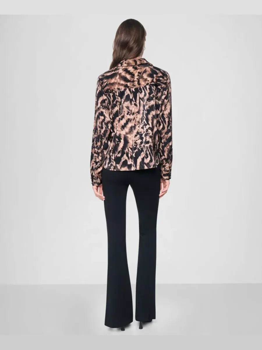 Женская рубашка с принтом, twist-front, с длинным рукавом DKNY, Abstract Feather — изображение 5 из 7