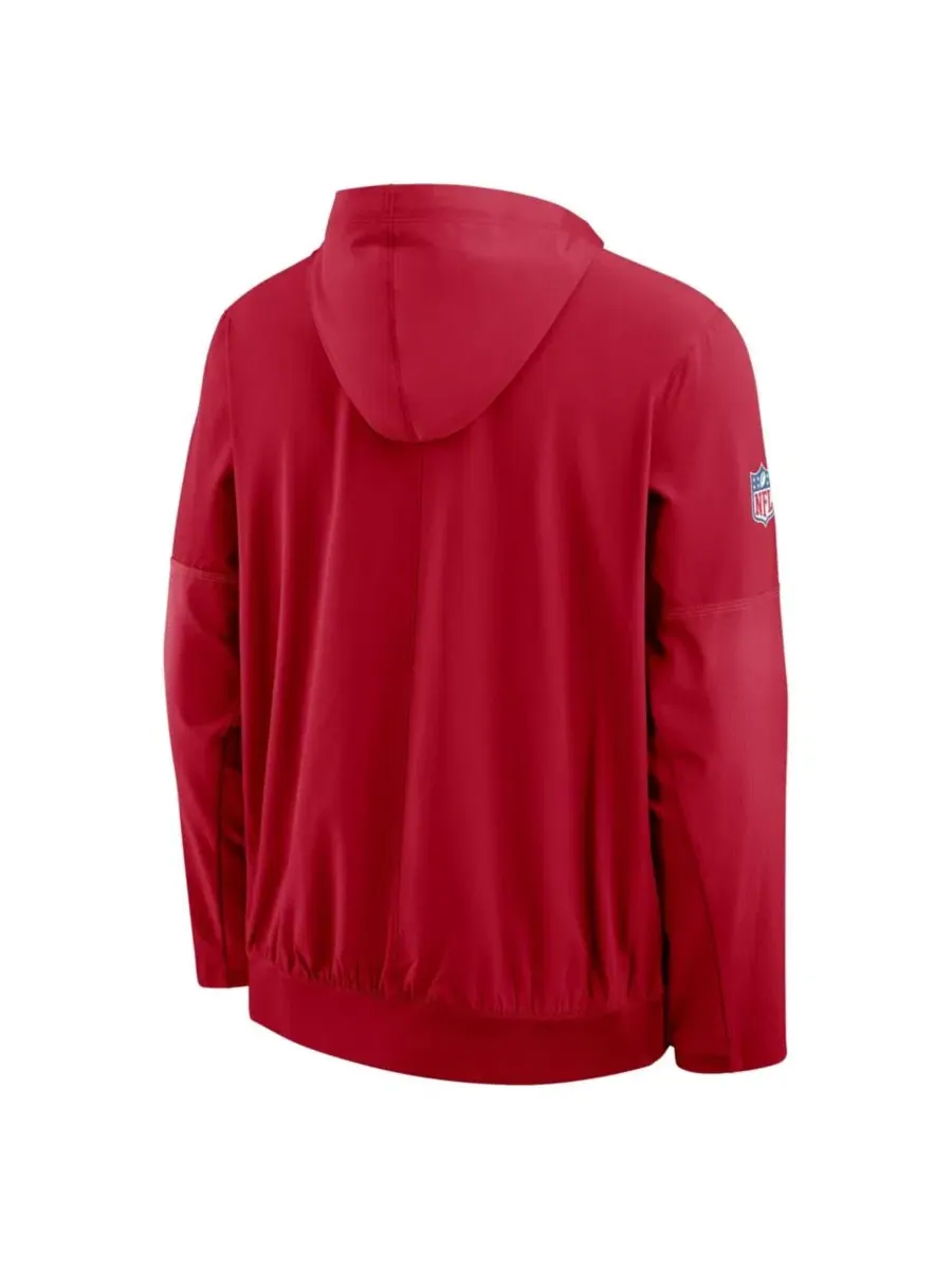 Ветровка с капюшоном San Francisco 49ers Sideline Anorak Half-Zip Nike — изображение 3 из 3, алый