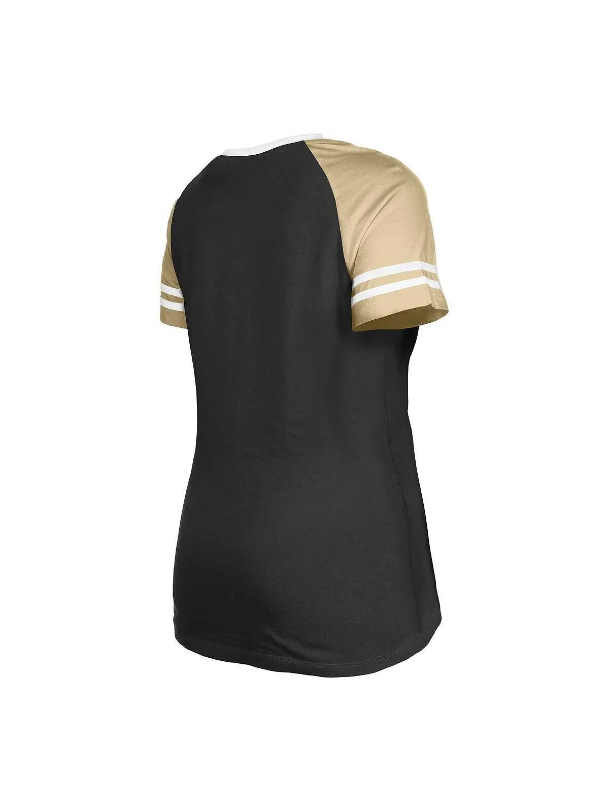 Женская черная футболка на шнуровке New Orleans Saints реглан New Era — изображение 3 из 3, черный