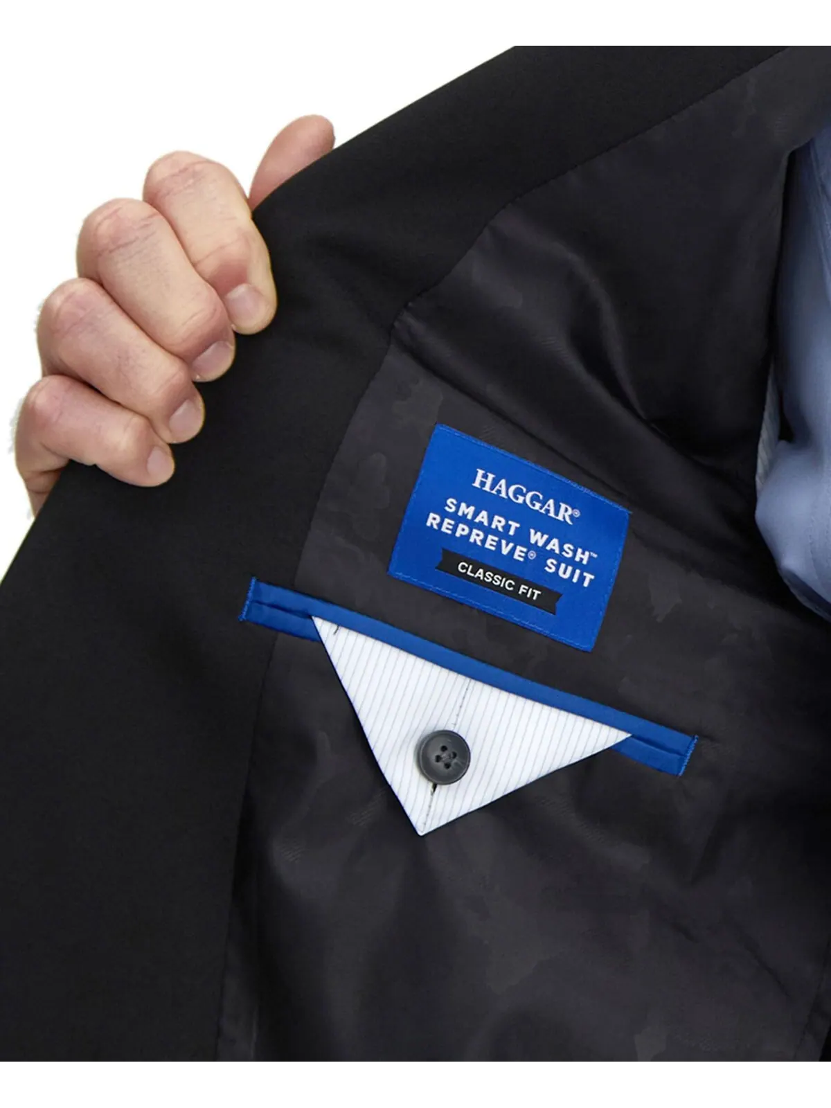 Мужское пальто классического кроя Smart Wash Tech Suit Haggar — изображение 4 из 5, черный