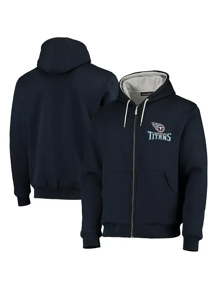 Мужская синяя толстовка Tennessee Titans Craftsman с термоподкладкой на молнии Dunbrooke