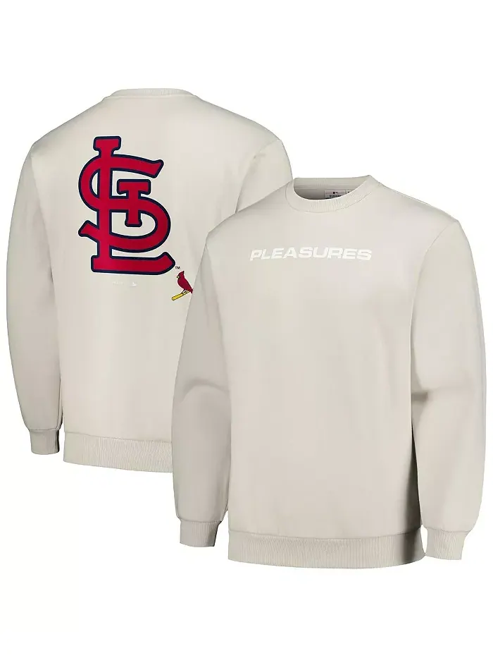 Мужской серый свитшот с молнией St. Louis Cardinals Ballpark PLEASURES