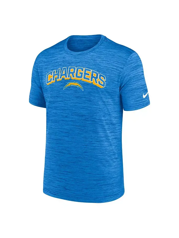 Мужская футболка Velocity Performance цвета пудрово-голубого Los Angeles Chargers Nike — изображение 2 из 3